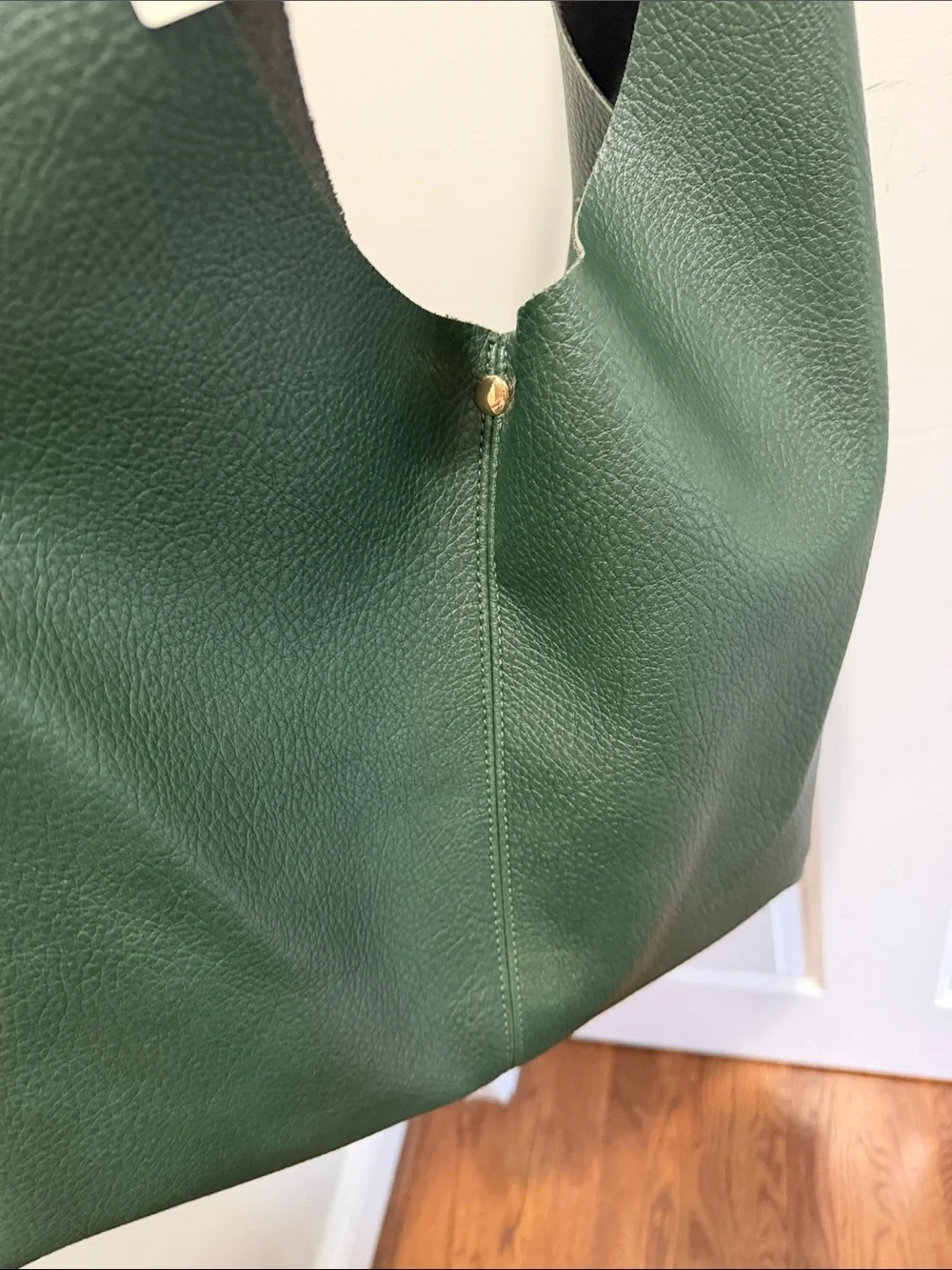 Anthropologie Dark Green vegan Leather Hobo Tote